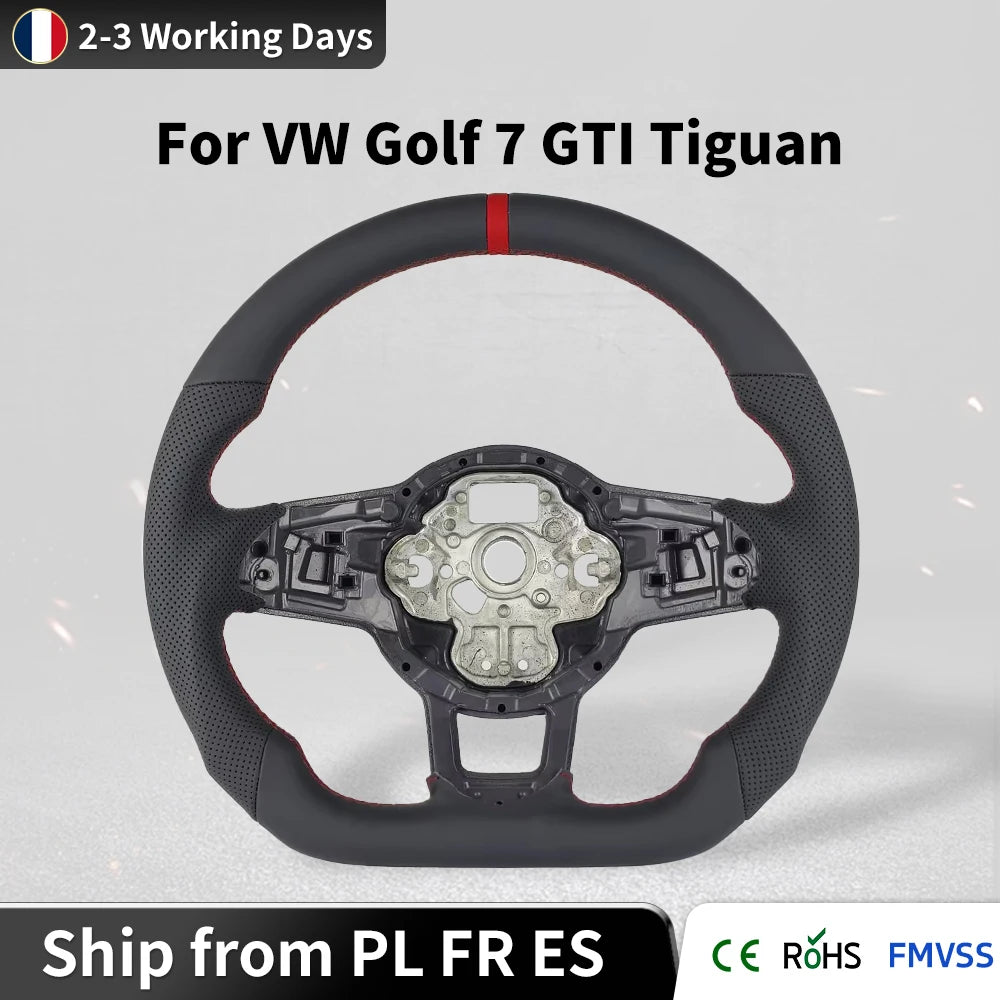 Volante deportivo perforado para VW Golf y Polo GTI