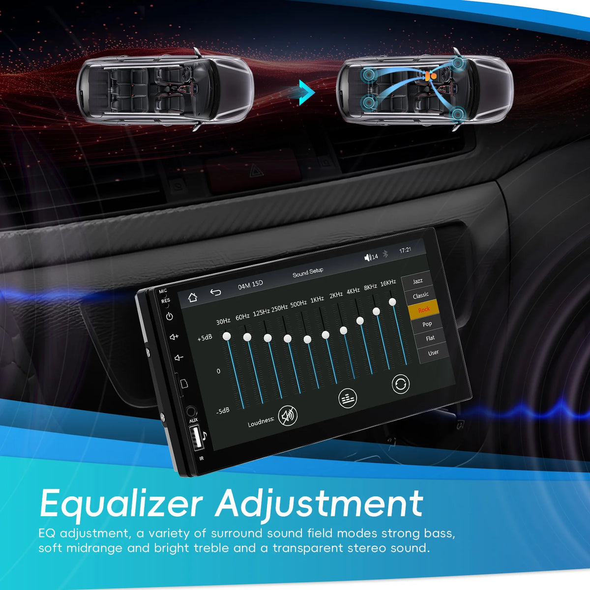 Podofo – Autorradio universal 1DIN CarPlay Bluetooth